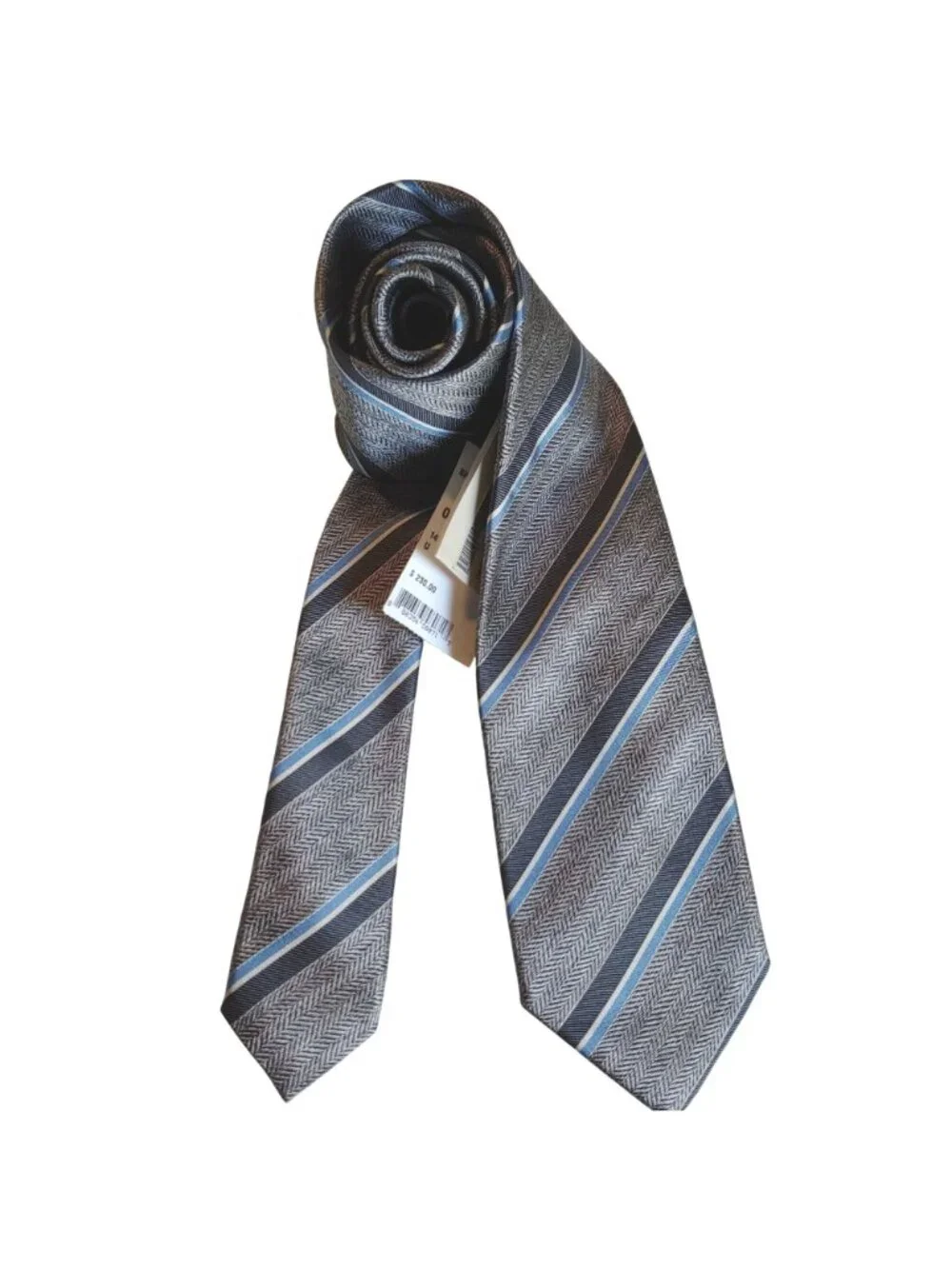 Brioni Handmade Silk Tie Stripe Herringbone Italy Luxury Old Money CEO Executive